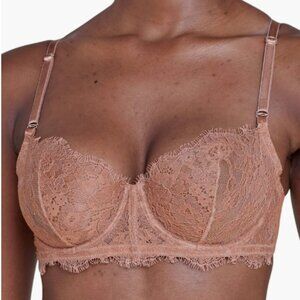 Skarlett Blue Gleam Terracotta Entice Lace Balconette Underwire Bra 34B